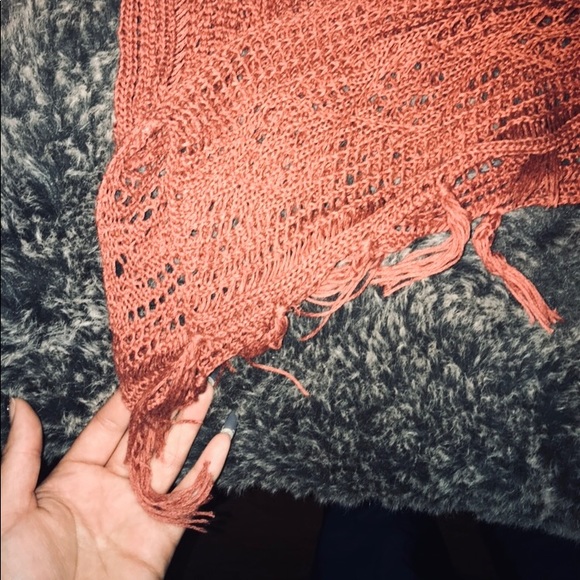 Dark orange see through pancho/shirt - Picture 3 of 5